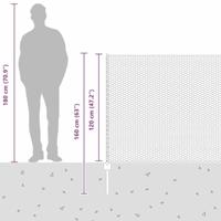 VidaXL Hek met paal grijs 1,2 x 25 m staal - thumbnail
