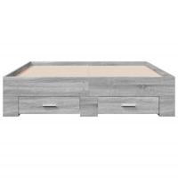 Bedframe met lades bewerkt hout grijs sonoma eiken 120x200 cm - thumbnail