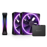 NZXT f120 rgb duo case fans (zwart, 3 stuks, 120 x 120 x 25 mm, pwm, incl. controller) - thumbnail