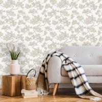 Dutch Wallcoverings Wall Fabric/Bs1 Pine Tree White - Wit - thumbnail