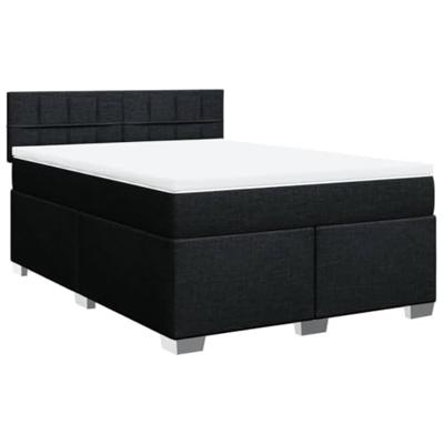 Boxspring met matras stof zwart 140x200 cm