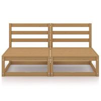 Tuinbank 2-zits massief grenenhout honingbruin - thumbnail