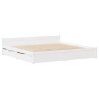 Bedframe zonder matras massief grenenhout wit 120x200 cm - thumbnail