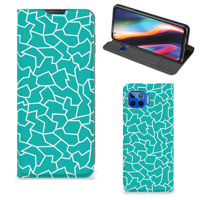 Motorola Moto G 5G Plus Bookcase Cracks Blue - thumbnail