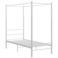 Hemelbedframe metaal wit 90x200 cm - thumbnail