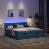 Ottoman bed met matrassen en LED's 180x200cm fluweel - thumbnail