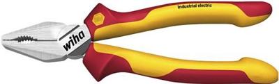 Wiha krachtcombinatietang industrial electric met dynamicjoint® en optigrip met extra lang snijvlak | 180 mm - 33186 - 33186