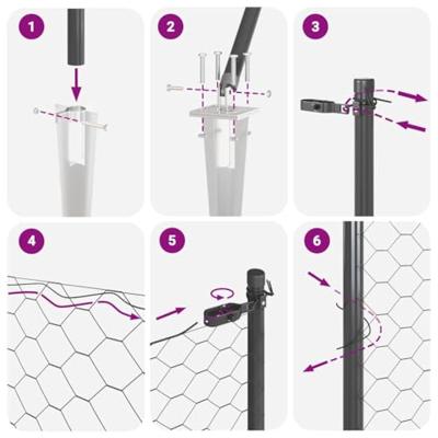 VidaXL Afrasteringspaal grijs 25 x 0,5 m (13 mm gaas) staal
