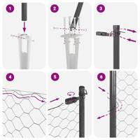 VidaXL Afrasteringspaal grijs 25 x 0,5 m (36 mm gaas) staal - thumbnail
