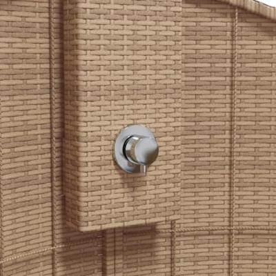 VidaXL Buitendouche 100x100x241,5 cm poly rattan en acaciahout beige - thumbnail