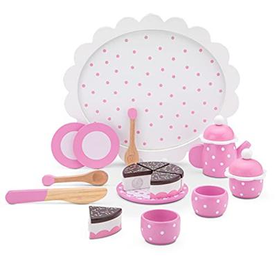 New Classic Toys houten theeset met taart - roze
