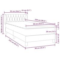 Boxspring met matras fluweel donkergrijs 90x220 cm - thumbnail