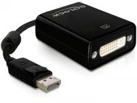 Delock 61847 DisplayPort / DVI Adapter [1x DisplayPort stekker - 1x DVI-bus 24+1-polig] Zwart Met Ferrietkern - thumbnail