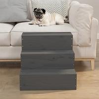 VidaXL Huisdierentrap 40x37,5x35 cm massief grenenhout grijs - thumbnail