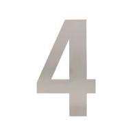 Huisnummer 4 XL hoogte 300mm rvs geborsteld - thumbnail