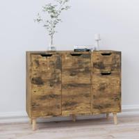 Dressoir 90x30x72 cm bewerkt hout gerookt eikenkleurig - thumbnail