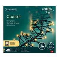Lumineo led cluster 7m-768l zwart/soft gold - thumbnail