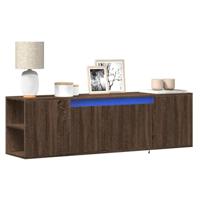 Tv-wandmeubel met LED-verlichting 135x31x39,5 cm bruin eiken - thumbnail