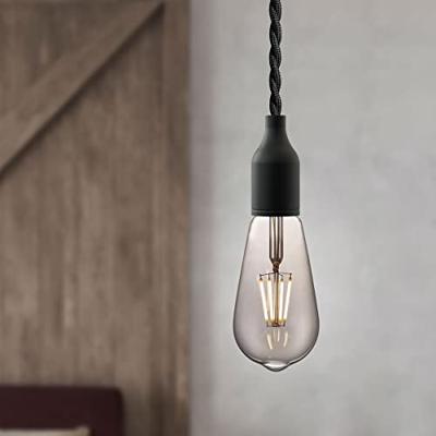 Edison Vintage LED lamp E27 LED filament lichtbron, Deco Drop ST64, 6.4/6.4/14cm, Rook, Retro LED lamp Dimbaar, 6W 160lm 1800K, warm wit licht, geschikt voor E27 fitting