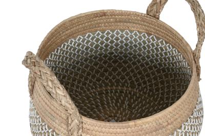 Mandenset Home ESPRIT Wit Natuurlijk Lichtbruin PVC Zeegras Russen 35 x 35 x 30 cm 2 Onderdelen