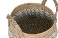 Mandenset Home ESPRIT Wit Natuurlijk Lichtbruin PVC Zeegras Russen 35 x 35 x 30 cm 2 Onderdelen - thumbnail