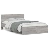 Bedframe met hoofdeinde en LED grijs sonoma eiken 120x200 cm - thumbnail
