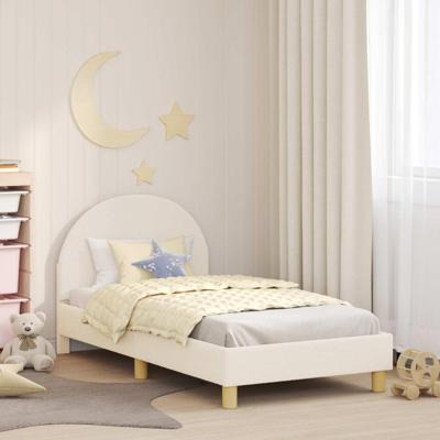 Bedframe voor kinderen met hoofdbord Crème 80 x 160 cm
