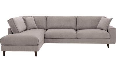 Goossens Bank Jonas beige, stof, 3,5-zits, urban industrieel met ligelement links Goossens Bank Jonas beige, stof, 3,5-zits, urban industrieel met ligelement links