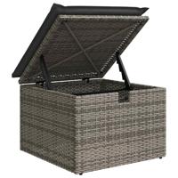 6-delige Loungeset met kussens poly rattan grijs - thumbnail