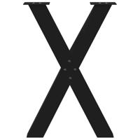 Eettafelpoten 2 st X-vormig 60x(72-73) cm staal zwart - thumbnail