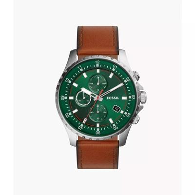 Fossil Men&apos;s Dillinger Brown Leather Strap Watch 48mm