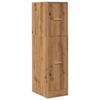 Apothekerskast 30x41x118 cm bewerkt hout artisanaal eikenkleur - thumbnail