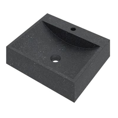 Basic Line Opbouw Waskom - 50x42x12 cm - Rechthoek - Hardsteen - met Kraanplateau