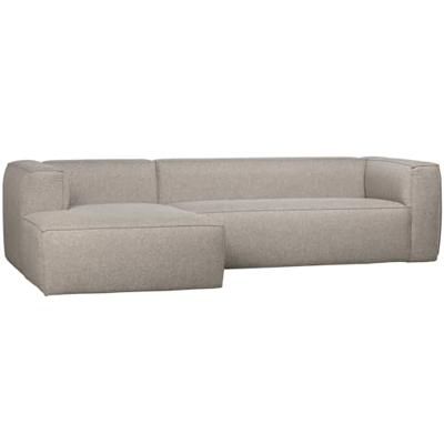 WOOOD Loungebank 'Bean' Links, Melange, kleur Lichtgrijs - thumbnail
