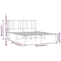 Bedframe met hoofdbord metaal zwart 150x200 cm - thumbnail