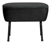 BePureHome Hocker 'Vogue' Velvet, kleur Zwart - thumbnail