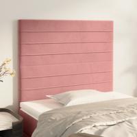 Hoofdborden 2 st 90x5x78/88 cm fluweel roze - thumbnail