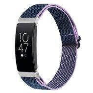 FitBit Inspire 2 & Ace 3 Elastische solo loop nylon bandje - Donkerblauw met paars - thumbnail
