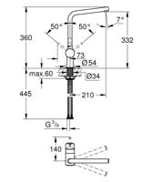Keukenmengkraan GROHE Minta L-Uitloop Hard Graphite Geborsteld - thumbnail