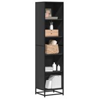 Boekenkast 40x35x170,5 cm bewerkt hout zwart - thumbnail