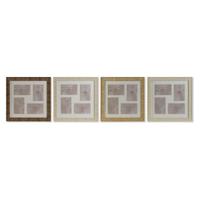 Fotolijsten Home ESPRIT Bruin Beige Natuurlijk Ivoor Kristal polyestyreen Scandinavisch 38 x 2 x 38 cm (4 Stuks) - thumbnail