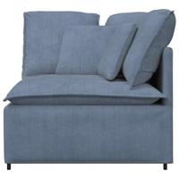 Modulaire hoekmodule bank met kussens 100 cm blauw - thumbnail