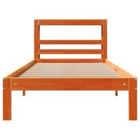Bedframe zonder matras massief grenenhout wasbruin 90x200 cm - thumbnail