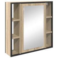 3-delige Badmeubelset licht eiken geengineerd hout - thumbnail