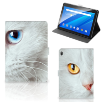 Lenovo Tab E10 Flip Case Witte Kat - thumbnail