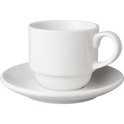 Mammoet Kop en schotel Budgetline Breed 20 cl 13.5 cm wit 6 stuks