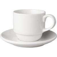 Mammoet Kop en schotel Budgetline Breed 20 cl 13.5 cm wit 6 stuks - thumbnail
