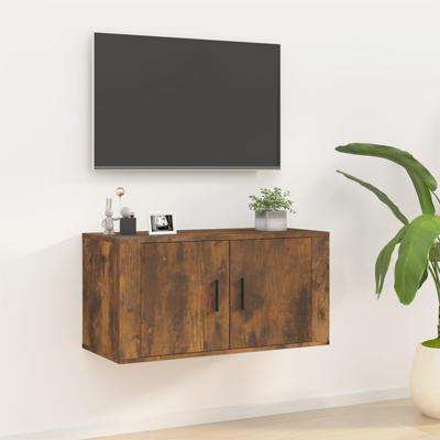 Tv-wandmeubel 80x34,5x40 cm gerookt eikenkleurig Tv-wandmeubel 80x34,5x40 cm gerookt eikenkleurig