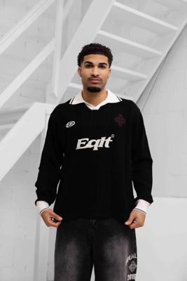 Equalité Knit Jersey Longsleeve Polo Heren Zwart - Maat M - Kleur: Zwart | Soccerfanshop