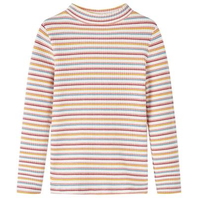VidaXL Kindershirt met lange mouwen 92 gestreept ecru